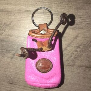 "Dooney & Bourke" Hot-Pink Leather, "Micro Keychain Pouch”